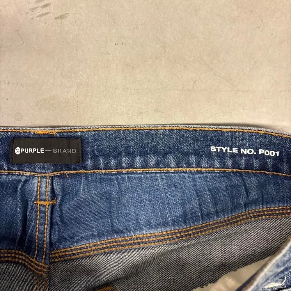 purple brand p001 painted skinny designer jeans